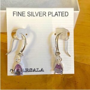 Silver plated drop earrings